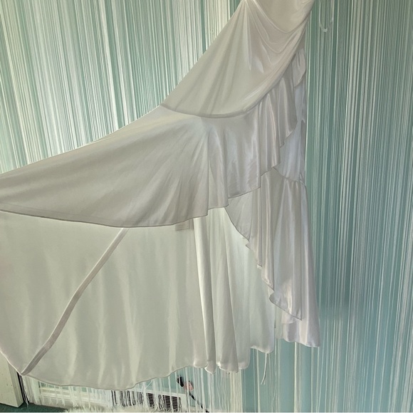 White Satin Spaghetti Strap Maxi Dress NWT - Picture 14 of 16